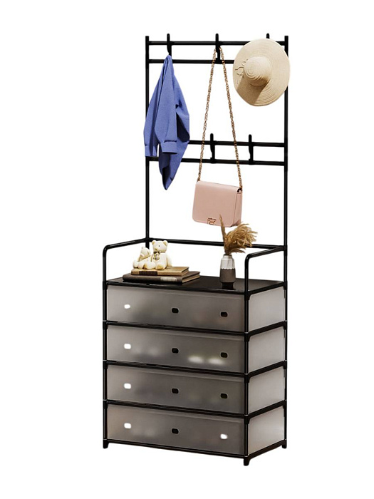 Обувница Ridberg 5 полок с дверцами (Black) купить в интернет-магазине icover
