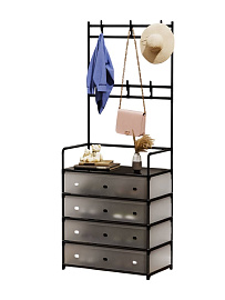 Обувница Ridberg 5 полок с дверцами (Black) купить в интернет-магазине icover