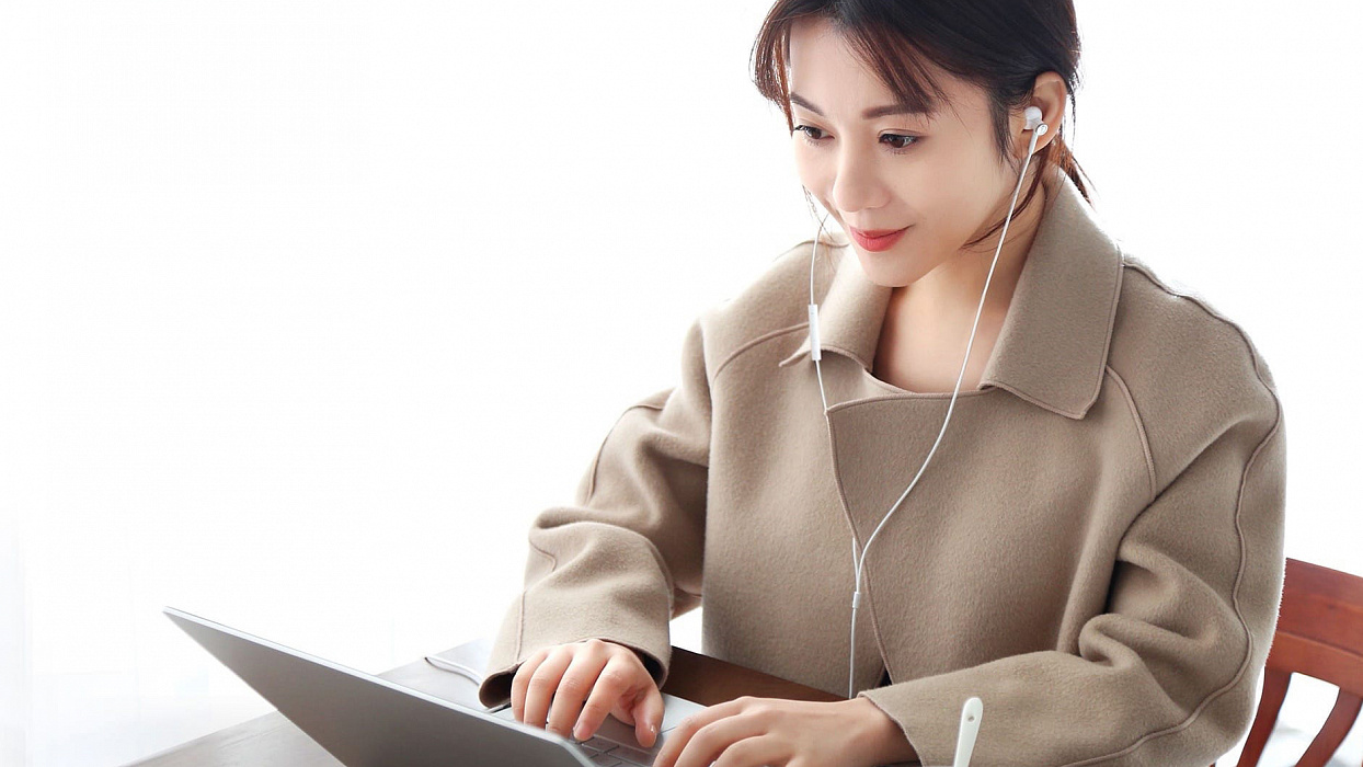 Наушники с микрофоном Xiaomi Dual-Unit Half-Ear (White) купить в интернет-магазине icover