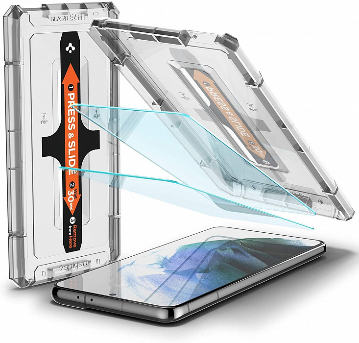 Защитное стекло Spigen EZ Fit GLAS.tR Slim 2 Pack (AGL02537) для Samsung Galaxy S21 Plus (Clear) купить в интернет-магазине icover