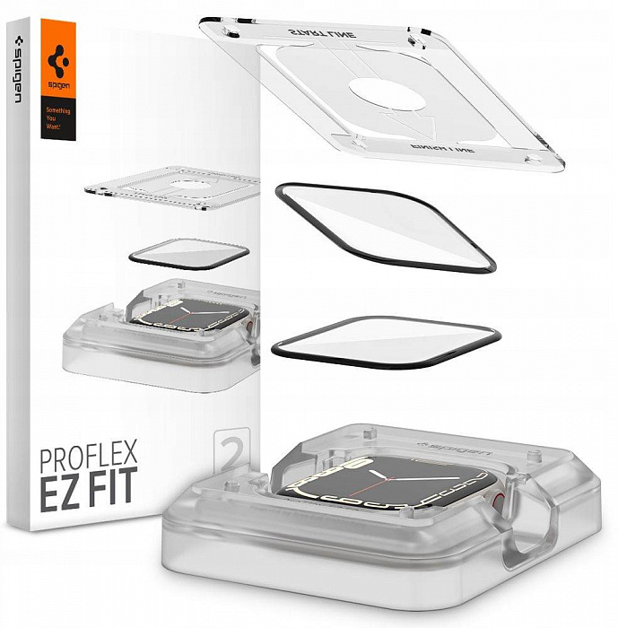 Защитное стекло Spigen ProFlex EZ Fit (AFL04052) для Apple Watch series 7 41mm (Black) купить в интернет-магазине icover