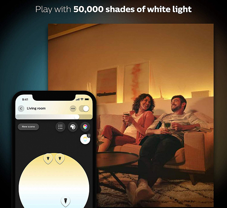 Комплект умных светодиодных ламп Philips Hue White Ambiance GU10 2 шт. (White) купить в интернет-магазине icover
