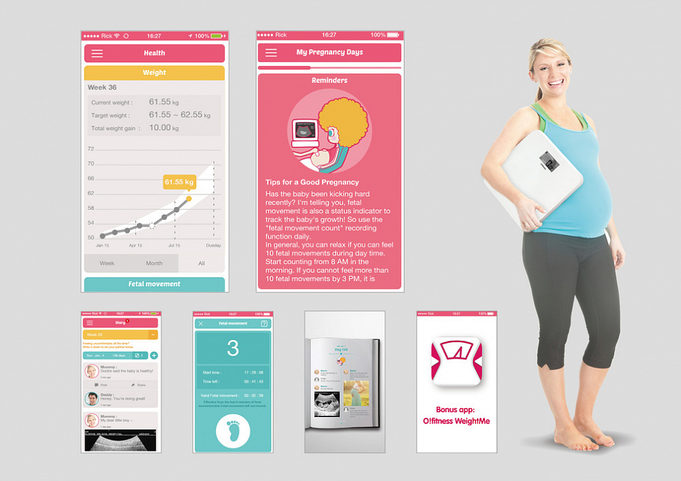 Весы для беременных Ozaki O!Fitness Scale My Pregnancy Days OH013 (White) купить в интернет-магазине icover