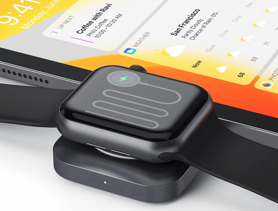 Зарядное устройство Satechi USB-C Magnetic Charging Dock (ST-TCMCAWM) для Apple Watch (Space Grey) купить в интернет-магазине icover