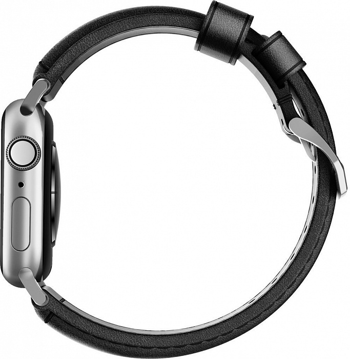 Ремешок Nomad Traditional Strap (NM1A41ST00) для Apple Watch Series SE/6/2/3/4 42/44 mm (Black/Silver) купить в интернет-магазине icover