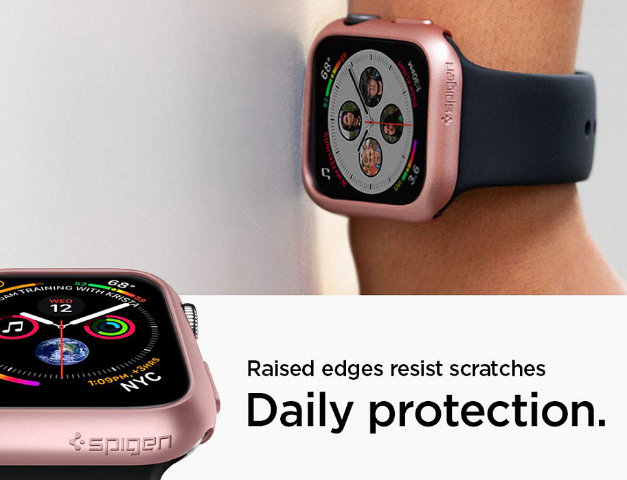 Чехол Spigen Thin Fit (061CS24486) для Apple Watch Series SE/6/4 40 mm (Rose Gold) купить в интернет-магазине icover