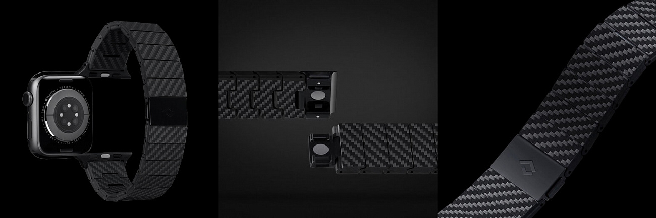 Ремешок Pitaka Carbon Fiber Modern для Apple Watch Series SE/7-1 42/44/45 mm (AWB1003) купить в интернет-магазине icover