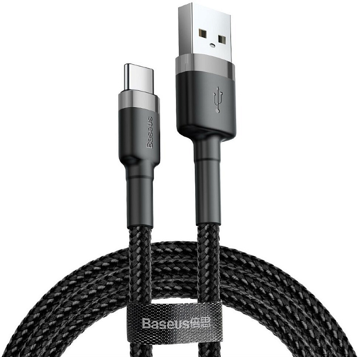 Кабель Baseus Cafule Series USB/USB-C 2m CATKLF-CG1 (Gray/Black) купить в интернет-магазине icover