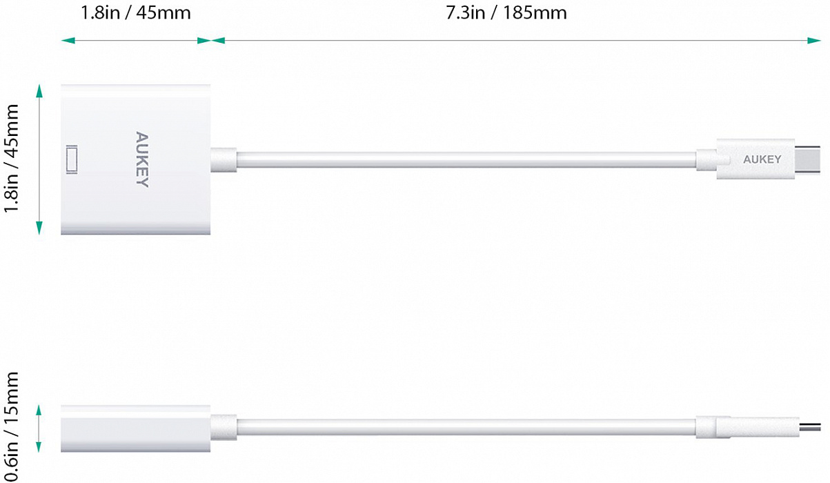 Адаптер Aukey CB-C01 USB-C 3.1 to HDMI (White) купить в интернет-магазине icover