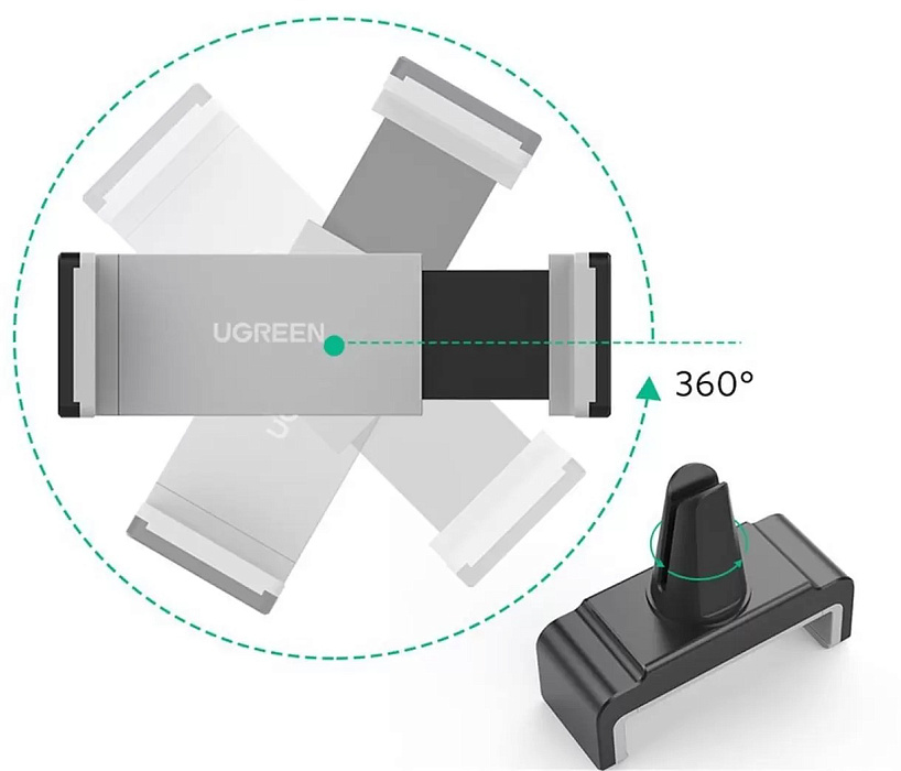 Держатель Ugreen LP120 (30283) Air Vent Mount Phone Holder (Black/Grey) купить в интернет-магазине icover