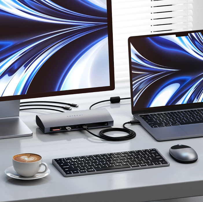 Зарядная док-станция Satechi Thunderbolt 4 ST-UCT4DM-EU (Space Grey) купить в интернет-магазине icover