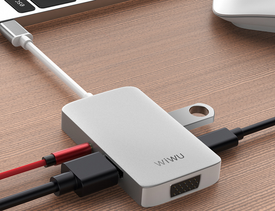 USB-концентратор Wiwu Alpha 5-in-1 513HVP (Silver) купить в интернет-магазине icover