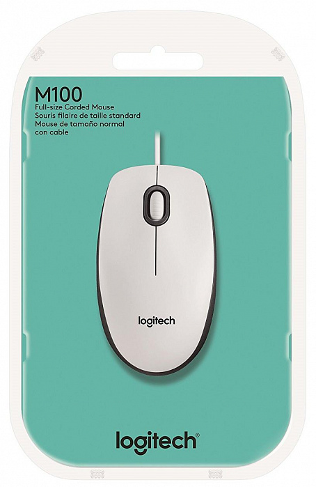Проводная мышь Logitech M100 USB 910-005004 (White) купить в интернет-магазине icover