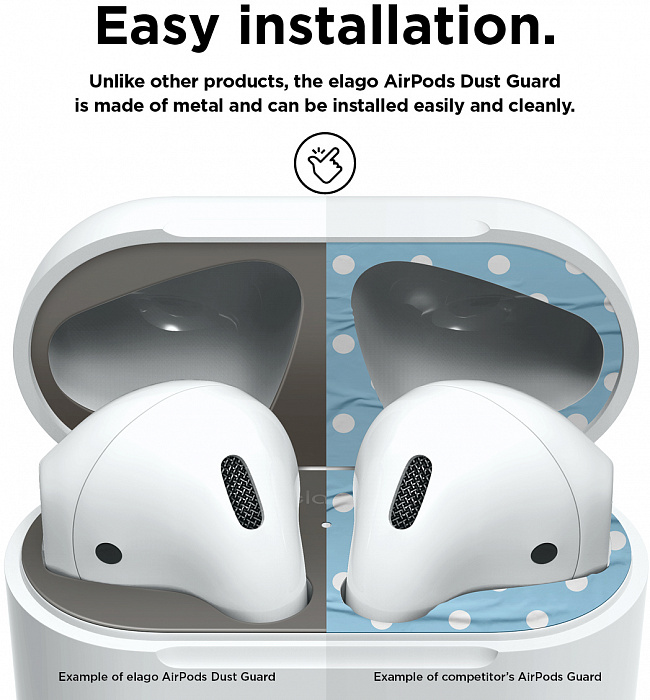 Защитная пластина Elago Dust Guard (EAP-GUARD-MDG-2S) для наушников Apple AirPods (Matt Space Grey) купить в интернет-магазине icover