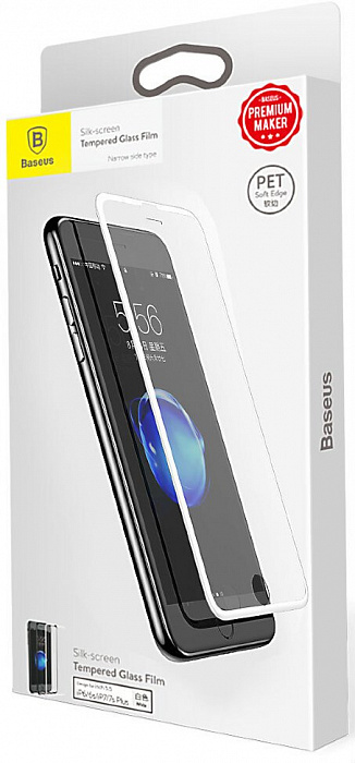 Защитное стекло Baseus Silk-screen Tempered (SGAPIPH7S-ZD02) для iPhone 6/6S/7/8 (White) купить в интернет-магазине icover