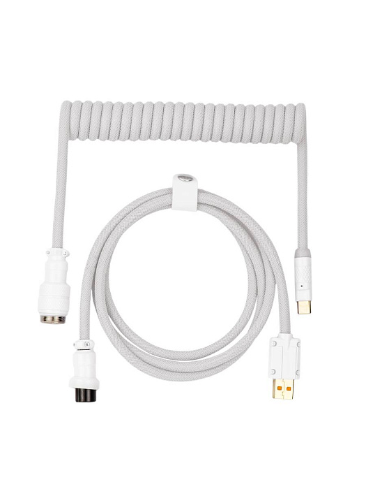 Кабель-авиатор спиральный Cidoo Mechanical Keyboard USB-C Cable (White) купить в интернет-магазине icover
