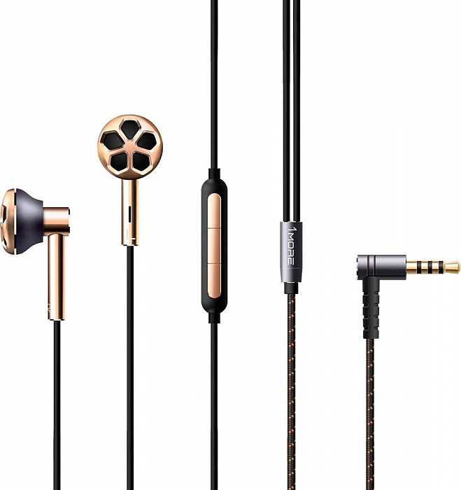Наушники с микрофоном 1MORE Dual Driver E1008 (Gold) купить в интернет-магазине icover