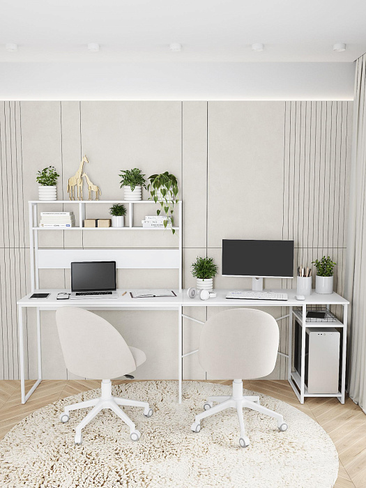 Стол компьютерный угловой лофт Ridberg ALASKA (White) купить в интернет-магазине icover