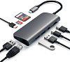 USB-концентратор Satechi Aluminum Type-C Multimedia Adapter ST-TCMM8PAM (Space Gray) купить в интернет-магазине icover