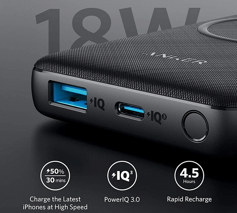 Внешний аккумулятор Anker PowerCore III Sense Wireless 10000 mAh (Black) купить в интернет-магазине icover