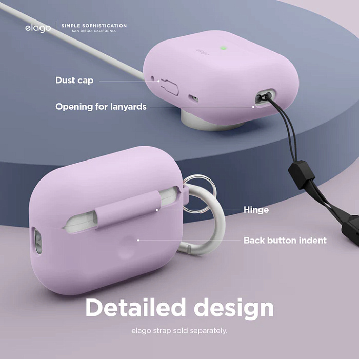 Чехол Elago Silicone Hang Case (EAPP2SC-HANG-LBL) для AirPods Pro 2 (Light Blue) купить в интернет-магазине icover
