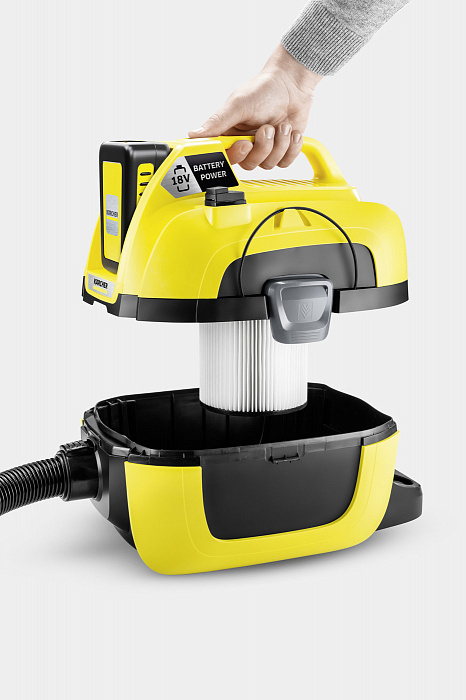 Пылесос Karcher WD 1 Battery Set (Yellow) купить в интернет-магазине icover