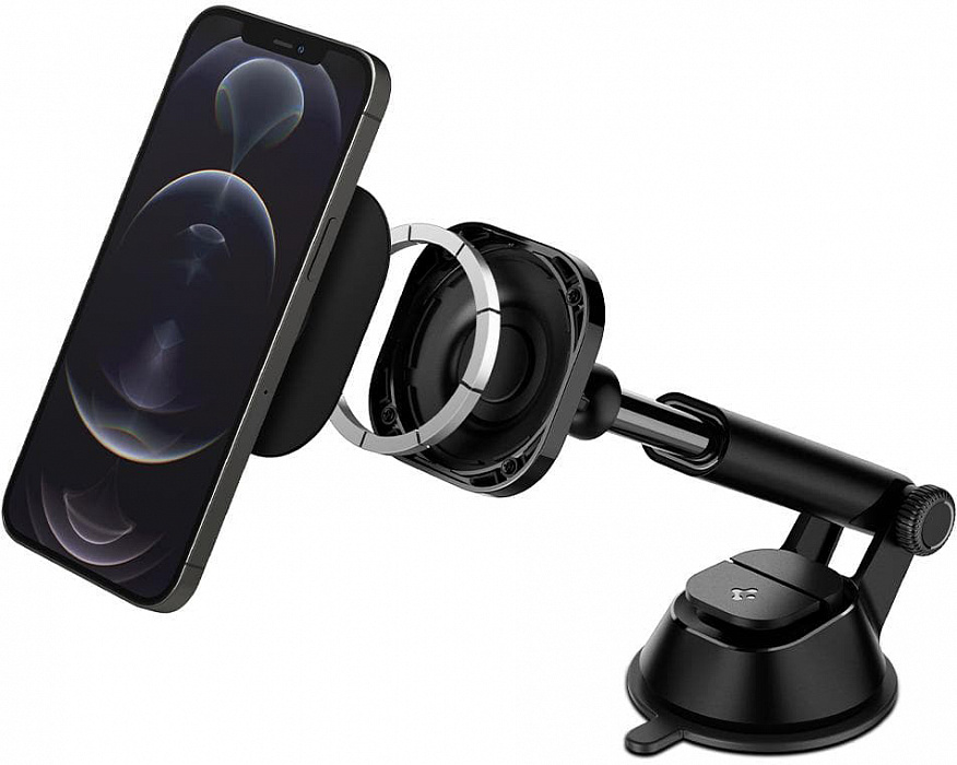Автомобильный держатель Spigen OneTap Magnetic Car Mount Dash MagSafe (ACP02618) для iPhone 12 (Black) купить в интернет-магазине icover