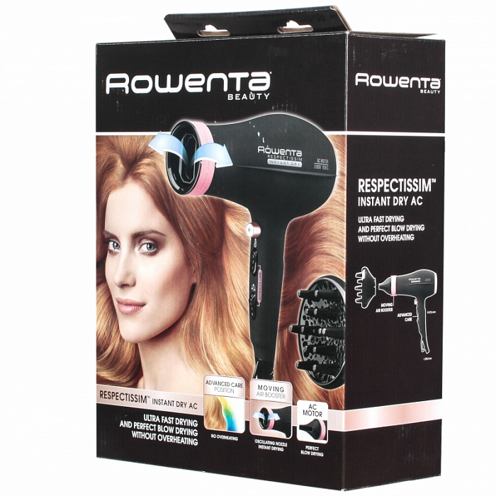 Rowenta Respectissim Instant Dry (CV 6080D0) - фен для волос (Black) купить в интернет-магазине icover