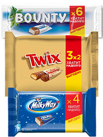 Набор МультиПак Twix (3х55г), Bounty (6х27.5г), Milky Way (4х26g) купить в интернет-магазине icover