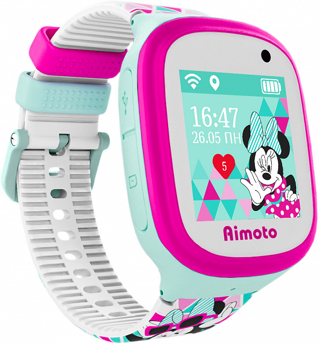 Детские умные часы Кнопка жизни Aimoto Disney Минни 9301106 (Fuchsia) купить в интернет-магазине icover