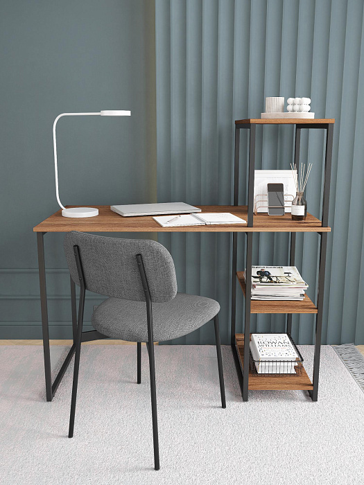 Стол-стеллаж лофт мини RIDBERG MEMPHIS (Dark Oak/Black) купить в интернет-магазине icover