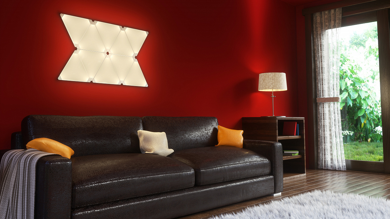 Система освещения Nanoleaf Aurora c дополнительным модулем Nanoleaf Rhythm купить в интернет-магазине icover