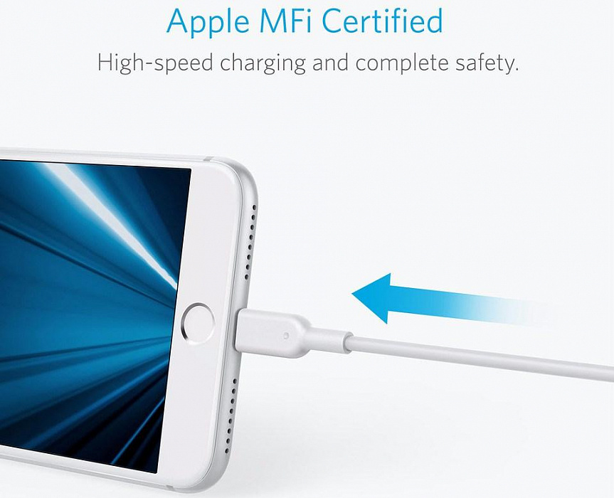 Дата-кабель для iPod, iPhone, iPad Anker Powerline II 0.9m USB-Lightning A8432H21 (White) купить в интернет-магазине icover