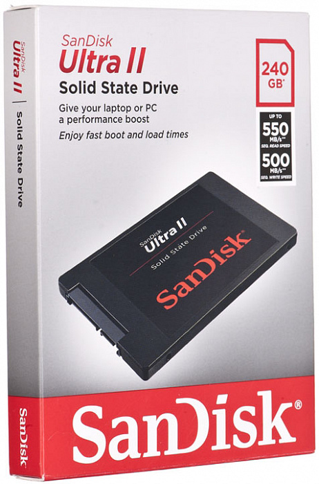 SanDisk Ultra II 240Gb (SDSSDHII-240G-G25) - SSD-накопитель (Black) купить в интернет-магазине icover