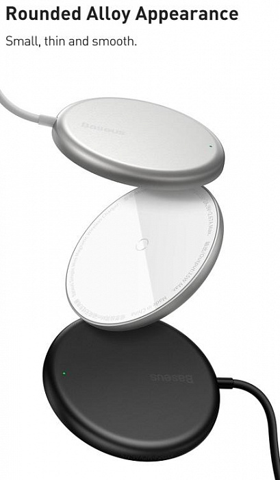 Беспроводное зарядное устройство Baseus Simple Mini Magnetic Magsafe Wireless Charger (WXJK-F01) для iPhone Series 12 (Black) купить в интернет-магазине icover