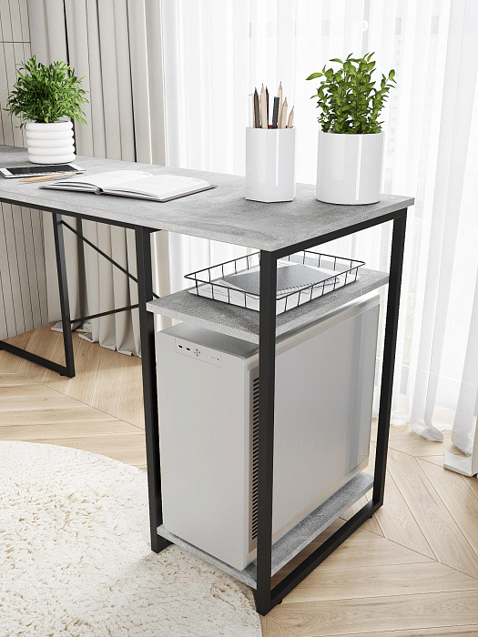 Стол компьютерный угловой лофт Ridberg ALASKA (Rock/Black) купить в интернет-магазине icover