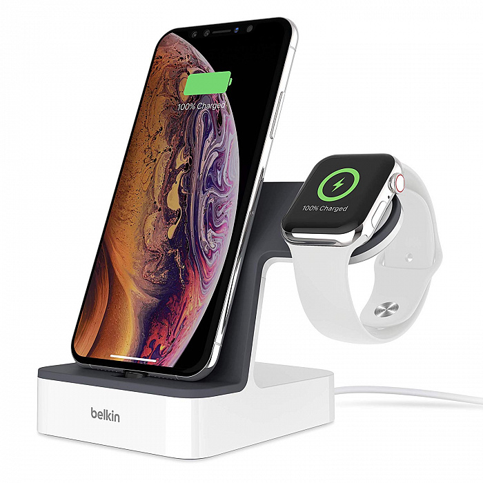 Зарядная станция Belkin PowerHouse (F8J237vfWHT) для iPhone и Apple Watch (White) купить в интернет-магазине icover