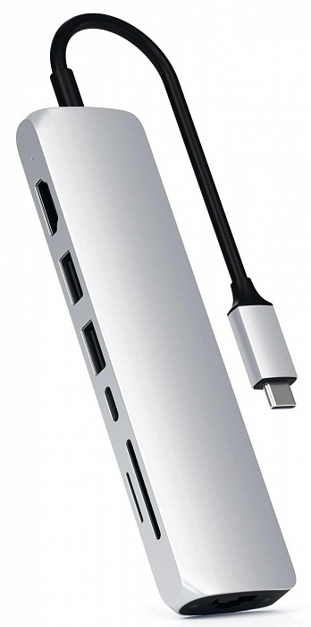 Хаб Satechi USB-C Slim Multi-Port Adapter ST-UCSMA3S (Silver) купить в интернет-магазине icover