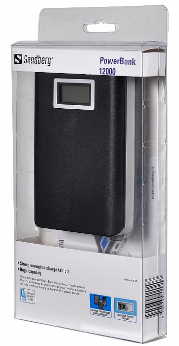 Sandberg Power Bank 12000 mAh (420-20) - внешний аккумулятор (Black) купить в интернет-магазине icover