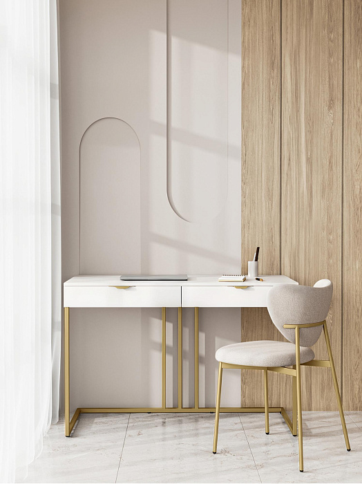 Стол письменный RIDBERG KENTUCKY (White/Gold) купить в интернет-магазине icover