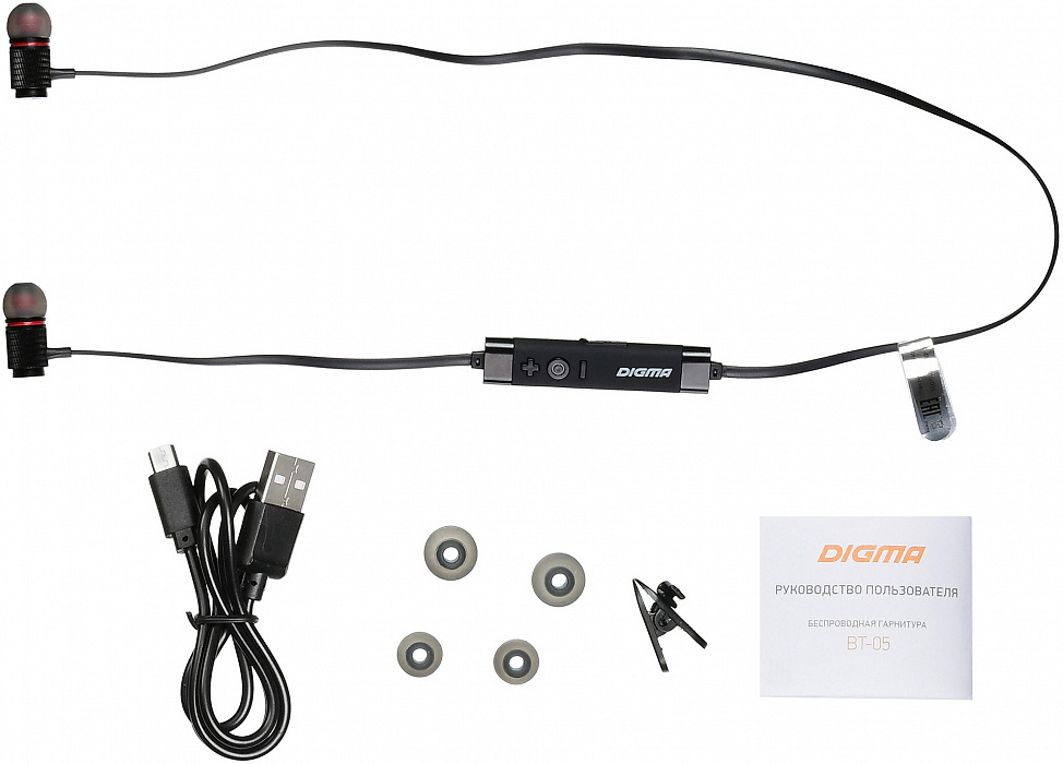 Bluetooth-наушники Digma BT-05 с микрофоном (Black) купить в интернет-магазине icover