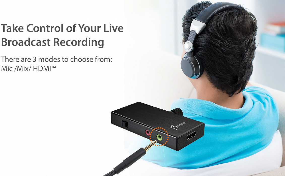 Внешняя карта видеозахвата j5create Live Capture UVC HDMI to USB-C (JVA02) купить в интернет-магазине icover