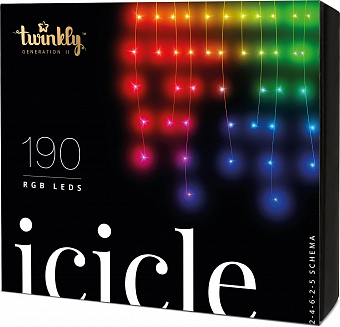 Smart-гирлянда Twinkly Icicle RGB 190 (TWI190STP-TEU)