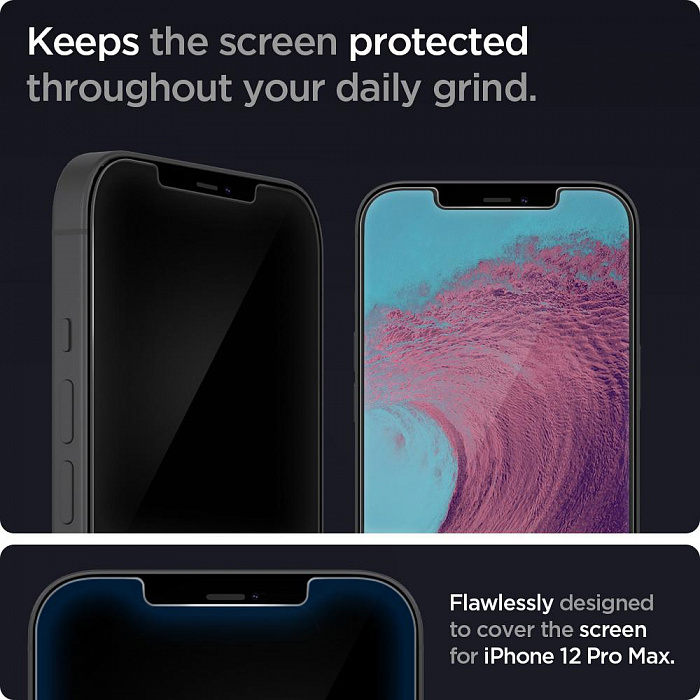 Защитное стекло Spigen Glas.tR EZ Fit 2 Pack (AGL01791) для iPhone 12 Pro Max (Clear) купить в интернет-магазине icover