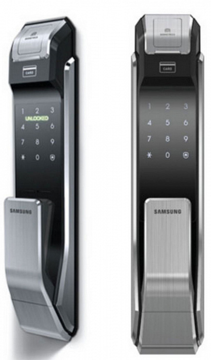Биометрический дверной замок с ручкой Samsung SHS-P718 XBK/EN (Black) купить в интернет-магазине icover