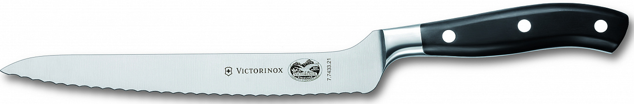 Нож поварской Victorinox 7.7433.21G волнистое лезвие, в подарочной упаковке (Black) купить в интернет-магазине icover