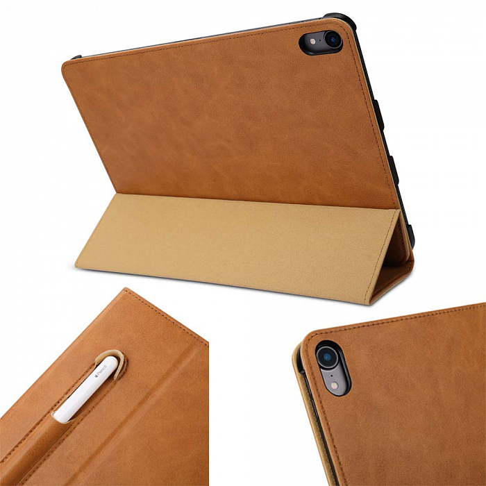 Чехол Jisoncase Mircofiber Leather Case (JS-PRO-45M20) для iPad Pro 11 (Braun) купить в интернет-магазине icover
