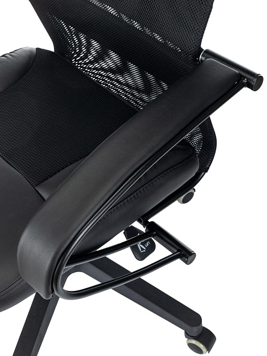 Кресло руководителя Бюрократ CH-NOVA LUX сетка/ткань/экокожа/пластик (Black) купить в интернет-магазине icover