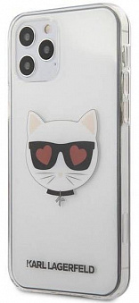 Чехол Karl Lagerfeld Choupette Head Hearts Hard (KLHCP12MCLTR) для iPhone 12/12 Pro (Transparent)