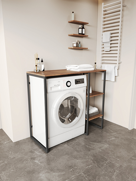 Стеллаж для стиральной машины RIDBERG COLORADO (Dark Oak/Black) купить в интернет-магазине icover